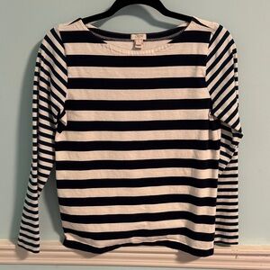 J. Crew Navy and White Striped Long Sleeve Tee